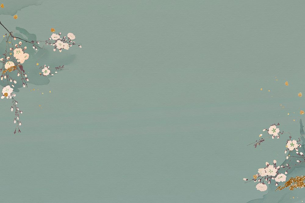 Cherry blossom branch with shimmer background illustration