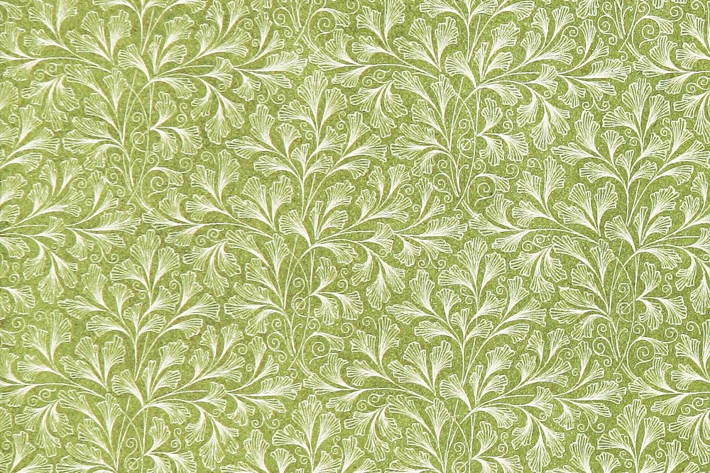Green botanical pattern background. Remixed by rawpixel.