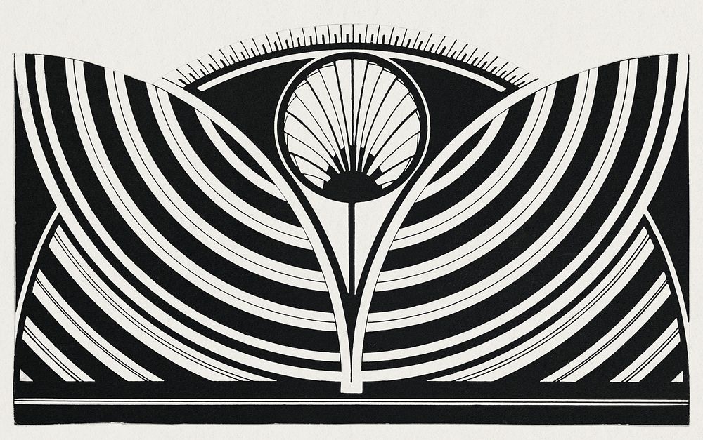 Stylized floral pattern (Gestileerd bloemmotief) (c.1905) print in high resolution by Samuel Jessurun de Mesquita. Original…