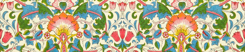 William Morris's Lodden (1884) famous pattern. Original from The Smithsonian Institution. Digitally enhanced by rawpixel.