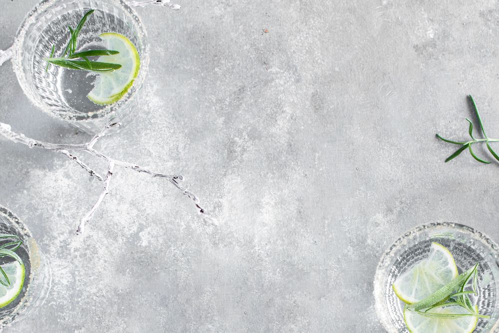 Top view of lime infused water design space