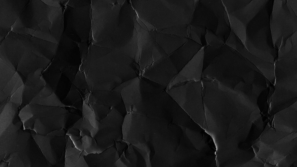 Black crumpled paper HD wallpaper, abstract background 