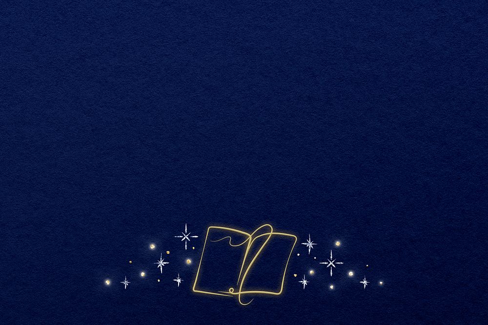 Blue background psd with doodle tome book