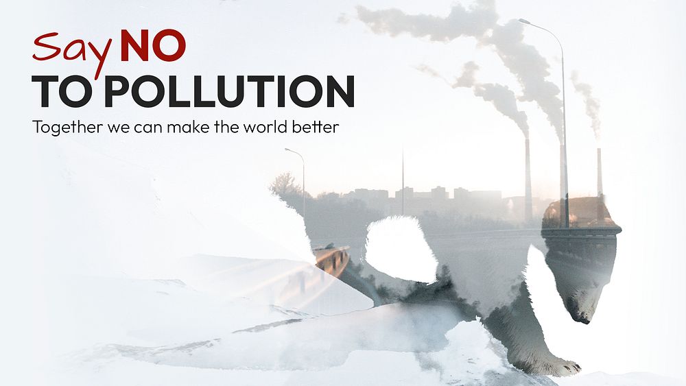 No pollution, blog banner template, editable remixed media design psd