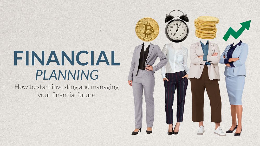 Financial planning banner template, business remixed media psd
