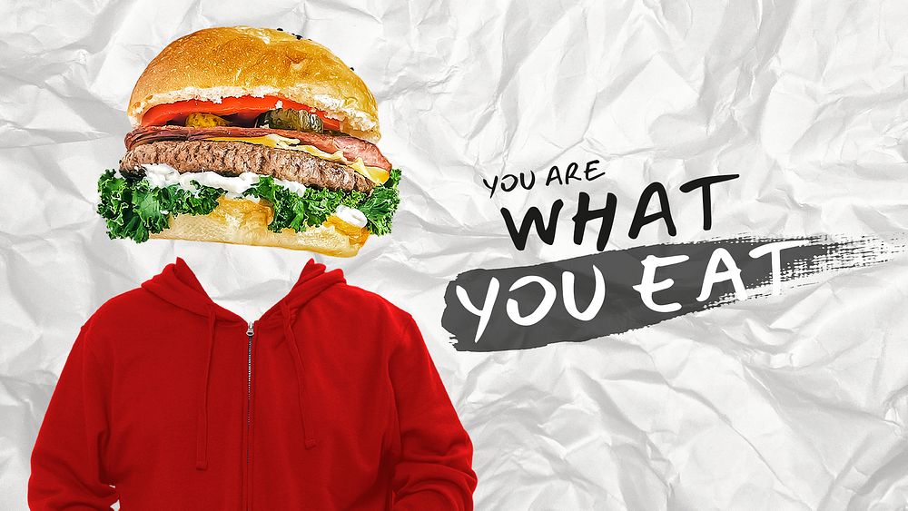 Foodie banner template, you are what you eat quote psd
