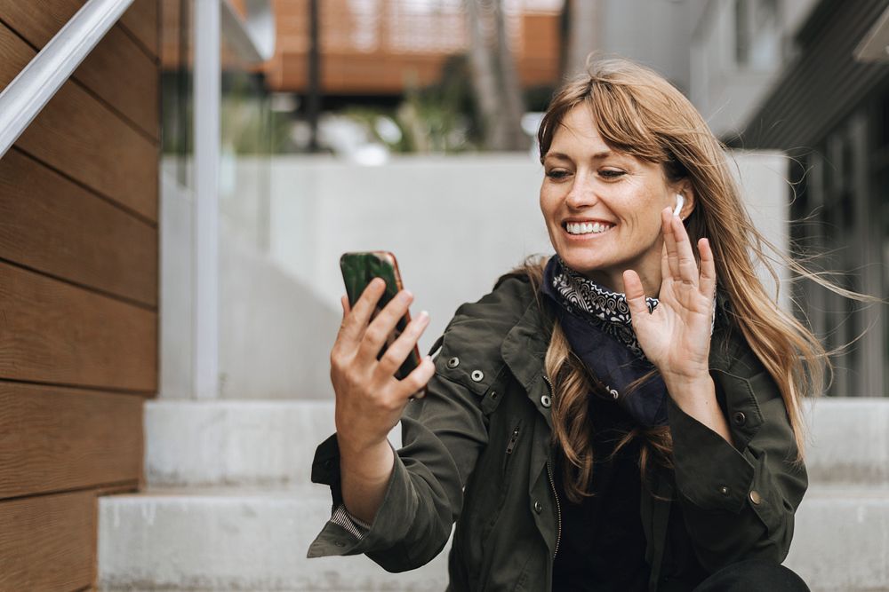Woman video calling during coronavirus quarantine