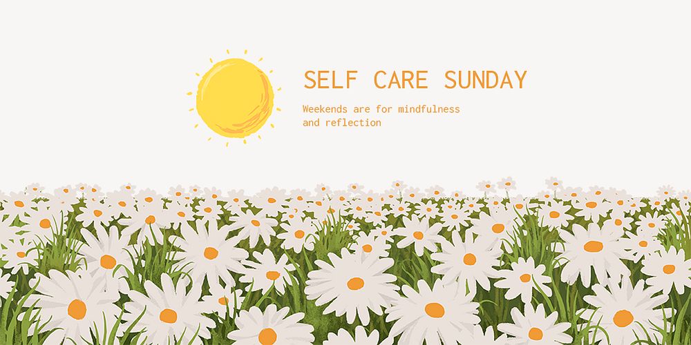 Self care Twitter post template, editable design psd