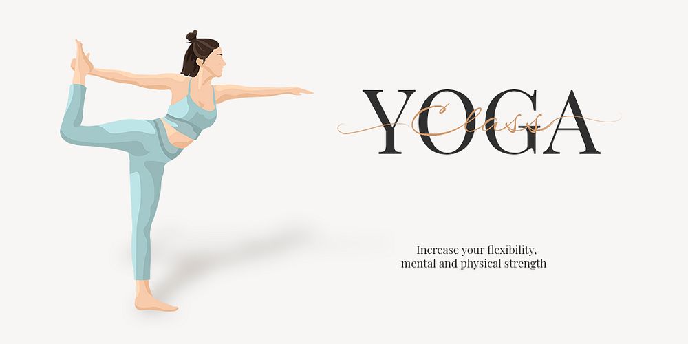 Yoga class Twitter ad template, editable design psd