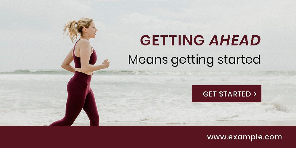 Jogging woman Twitter post template, wellness ad psd