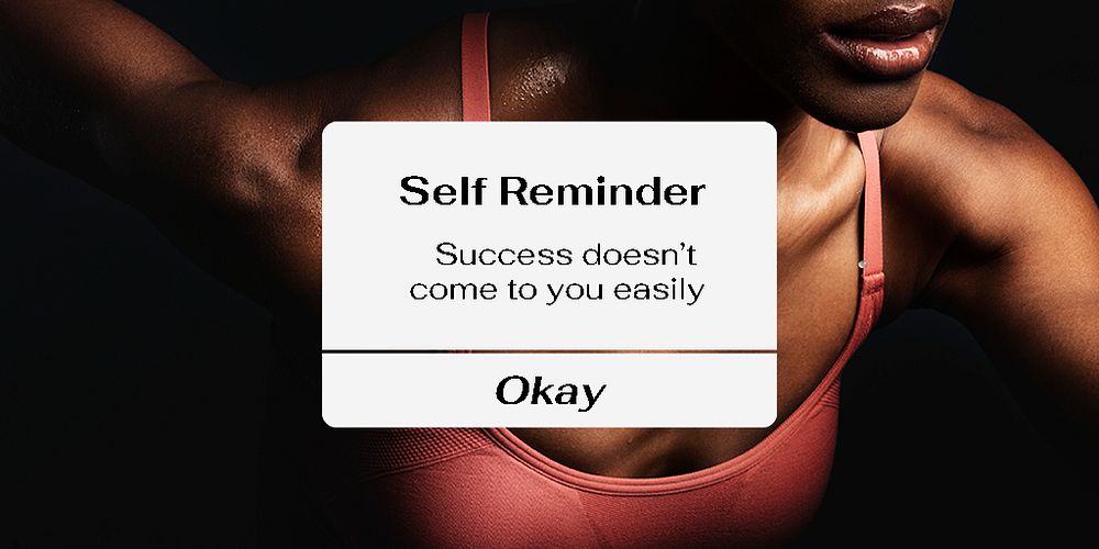 Self reminder Twitter post template, sports quote psd