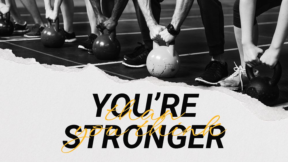 You're stronger blog banner template, inspirational sports quote psd