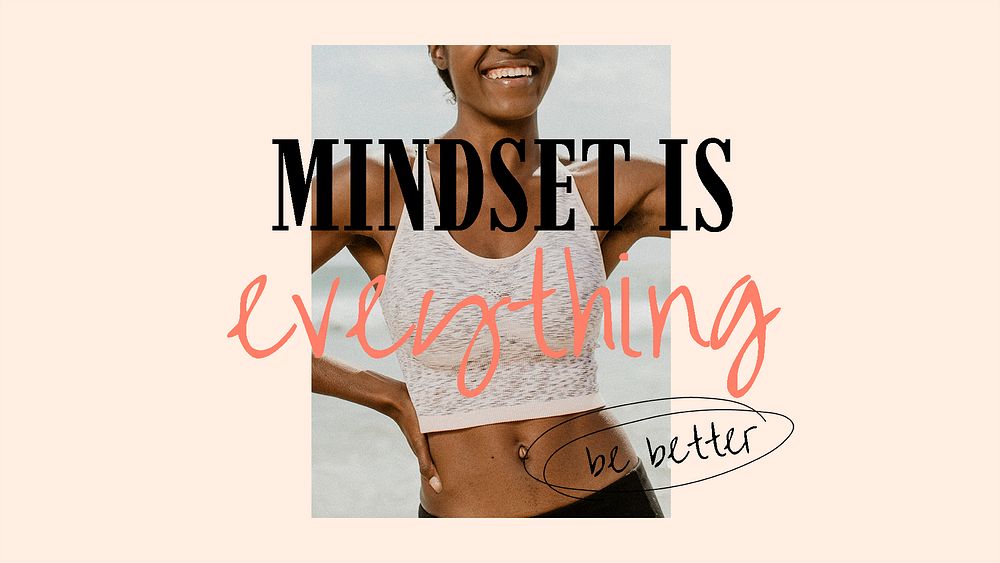Mindset is everything banner template, wellness remix psd