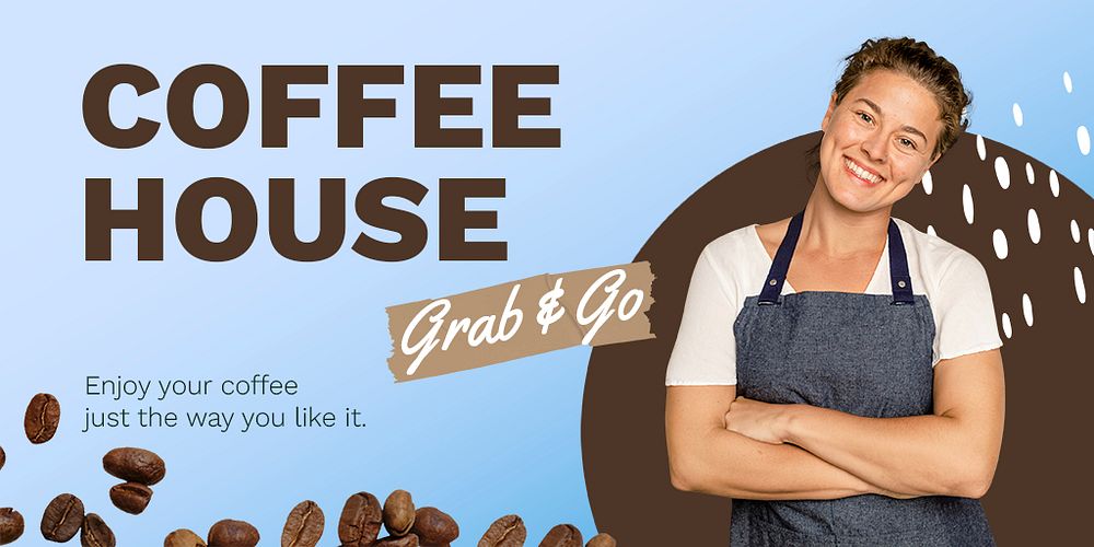 Coffee shop Twitter post template, promotion ad psd
