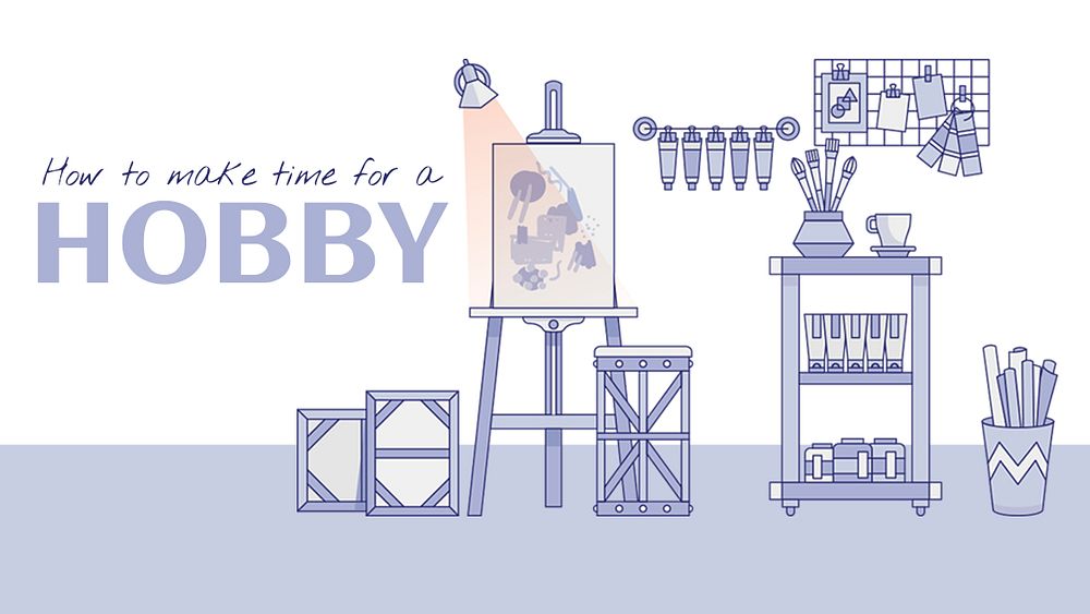 Hobby blog banner template, editable art studio design psd