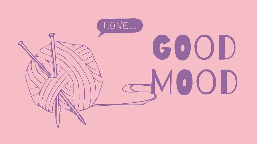 Good mood blog banner template, knitting design psd