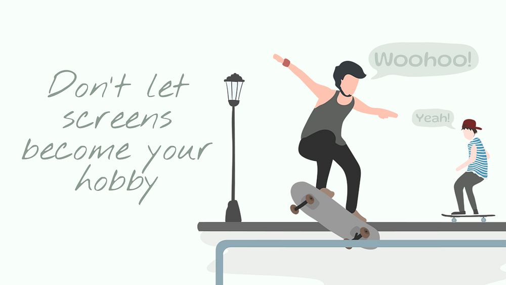 Skateboarder blog banner template, editable hobby design psd