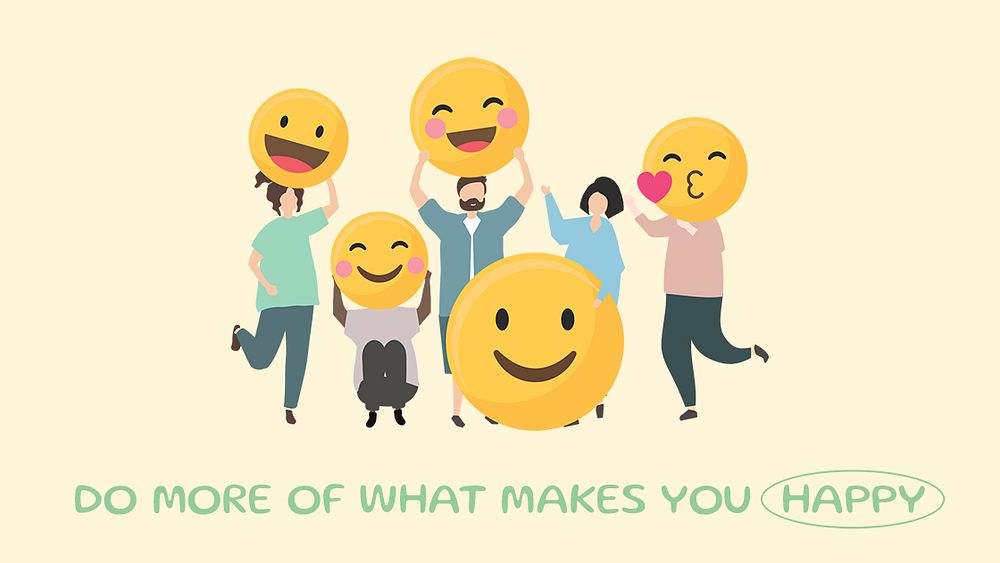Happy emoji  blog banner template, editable design  psd