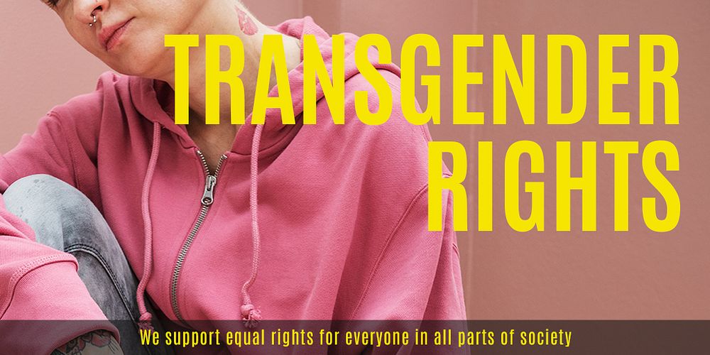 Transgender rights Twitter post template, Pride Month celebration psd