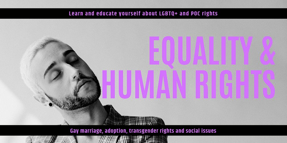 Human rights Twitter post template, LGBTQ, equality campaign psd