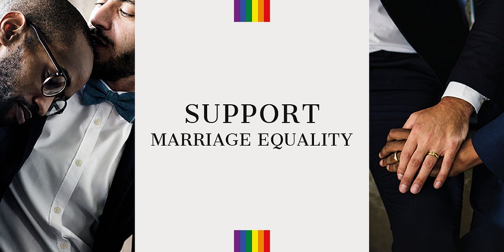 Marriage equality Twitter post template, gay rights campaign psd