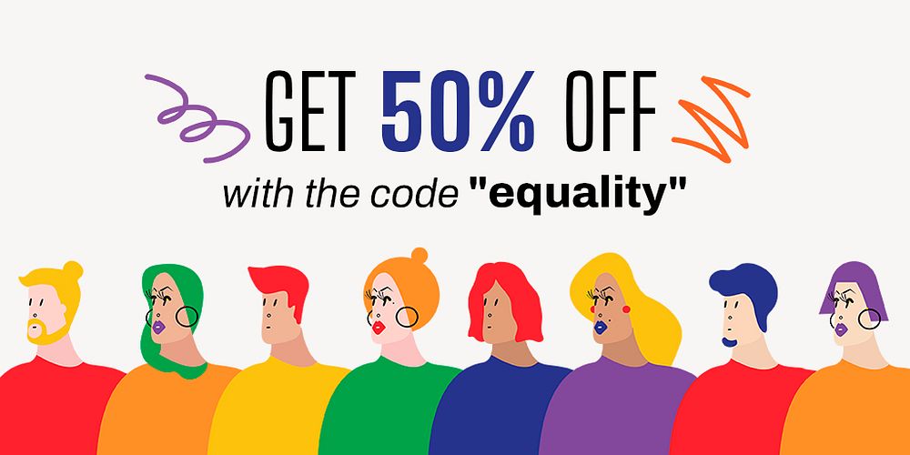 LGBTQ sale Twitter post template, Pride Month shopping campaign psd
