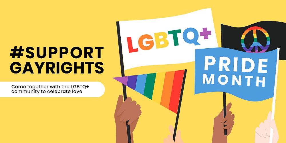 Gay rights Twitter post template, LGBTQ, Pride Month campaign psd