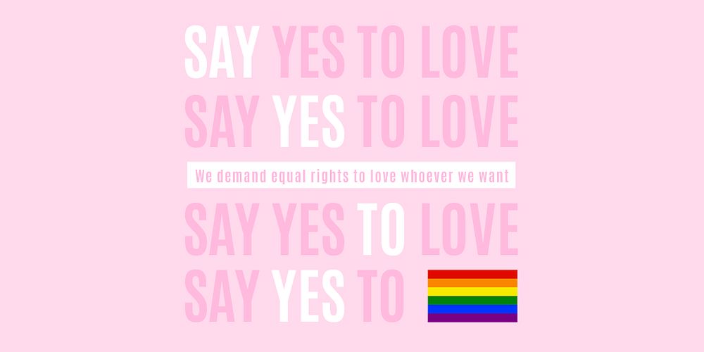 LGBTQ love Twitter post template, pink aesthetic design psd