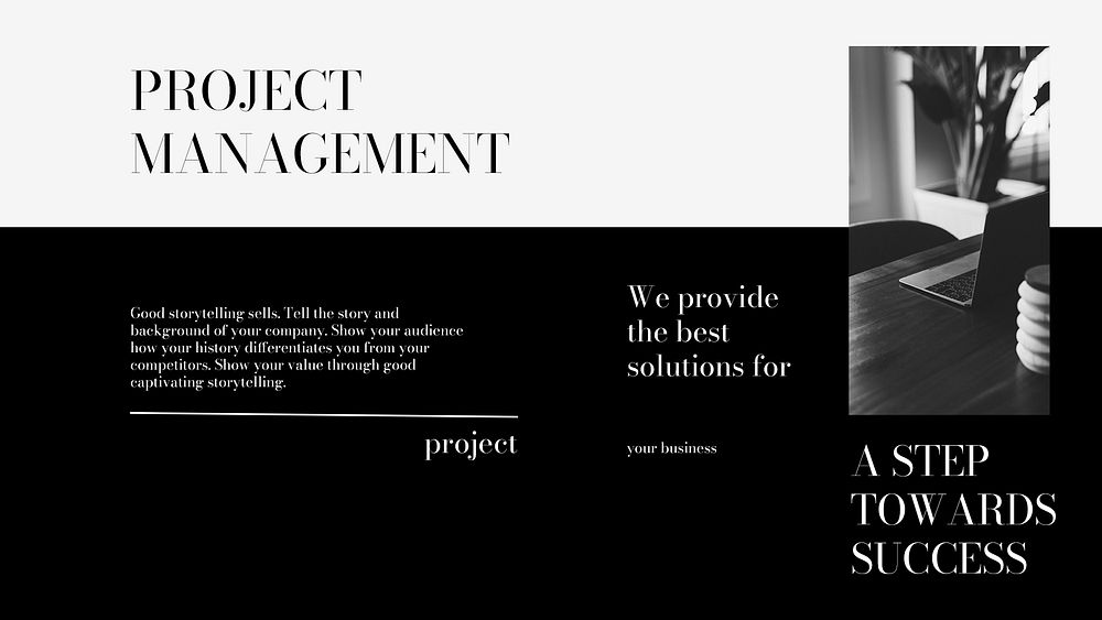 Project management presentation editable template, professional business   psd