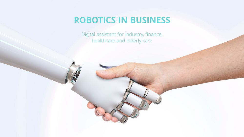 Robotics business blog banner template psd