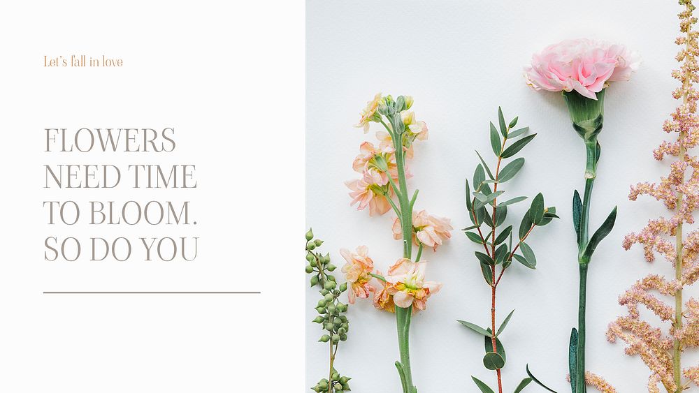 Flower quote blog banner template, Spring aesthetic  psd