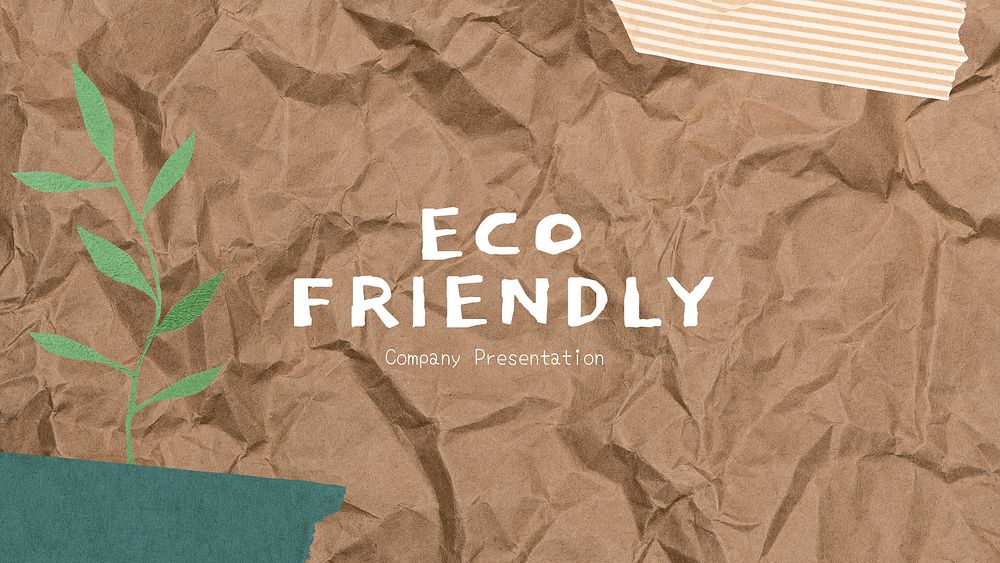Eco-friendly business presentation editable template psd