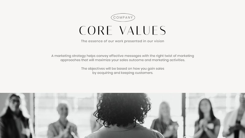 Business values blog banner template, professional design psd