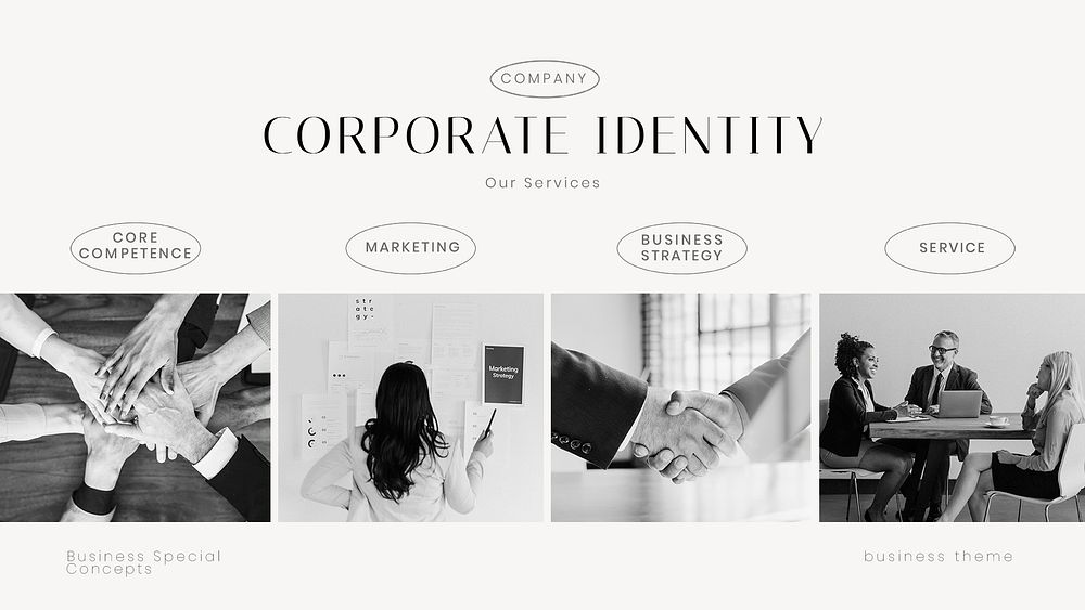 Corporate identity blog banner template, business branding psd