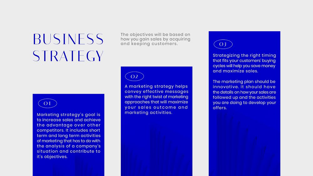Business strategy presentation editable template, blue modern design psd