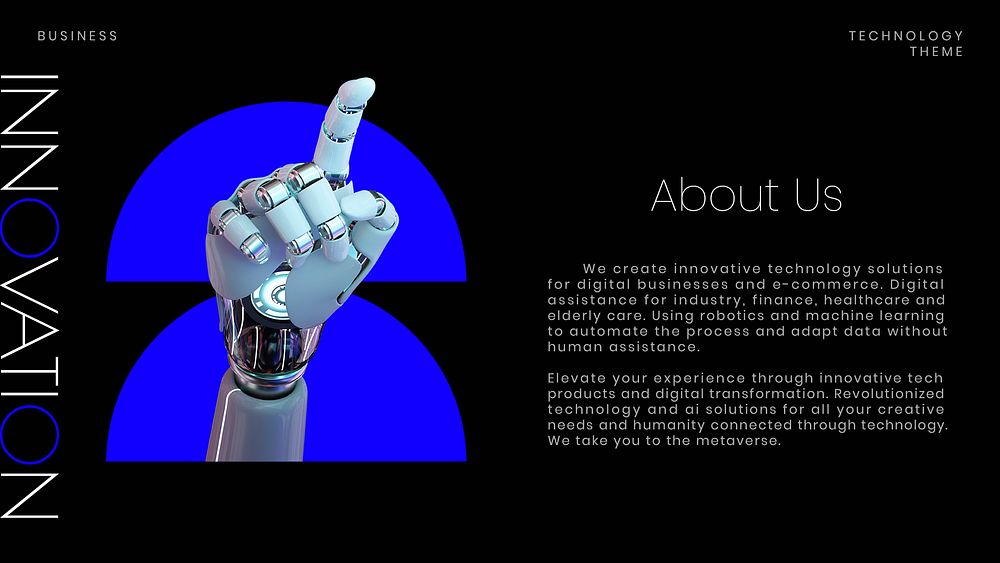 Robotic innovation Facebook ad template, futuristic tech psd