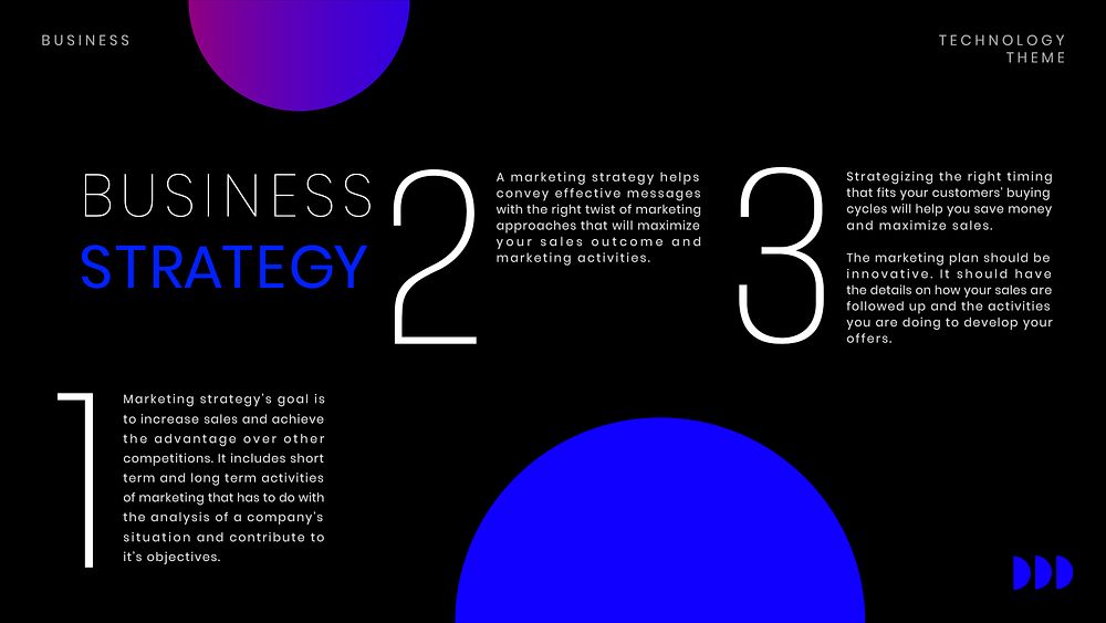 Business strategy blog banner template, neon design psd