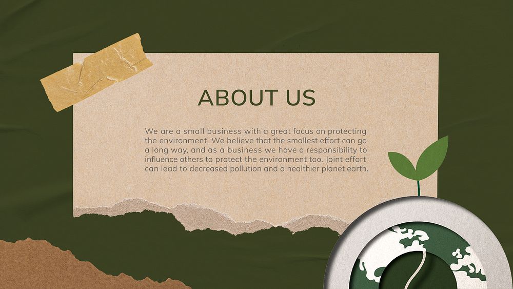 About us PowerPoint editable template, ripped paper design psd
