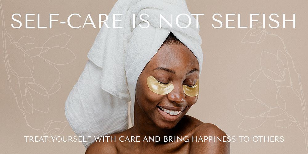 Self-care beauty Twitter post template, editable text psd
