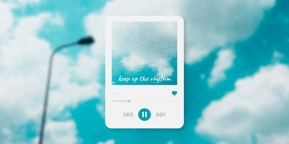 Music player Twitter ad template, psd