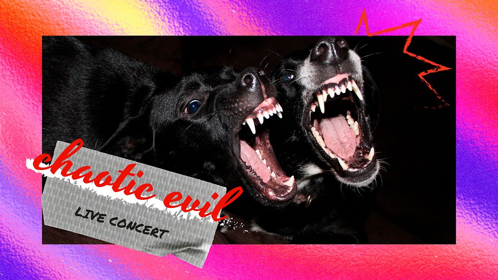 Barking dog banner template, live concert event psd