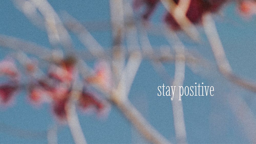 Stay positive banner template, Autumn aesthetic photo psd
