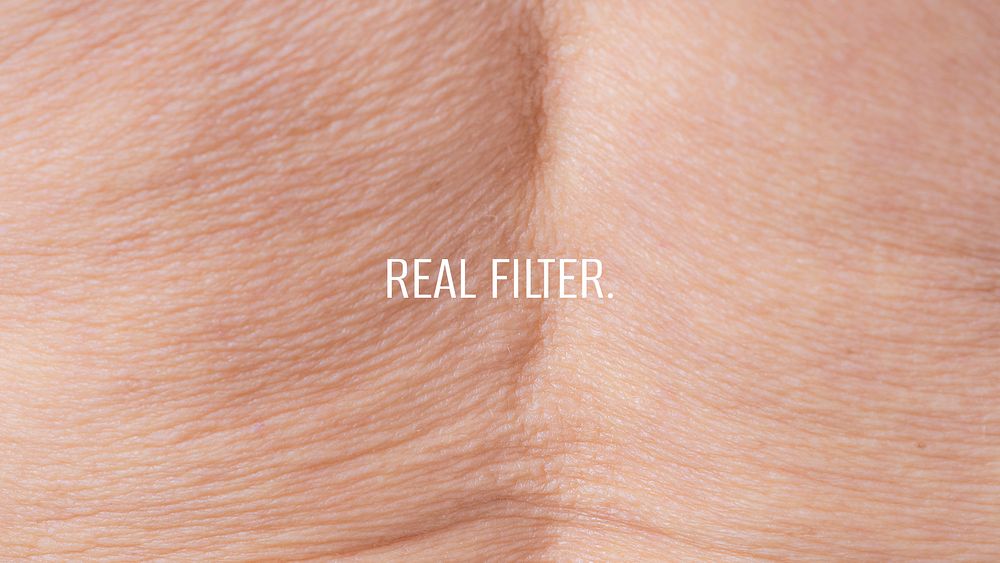 Real filter banner template, old, wrinkled skin photo psd