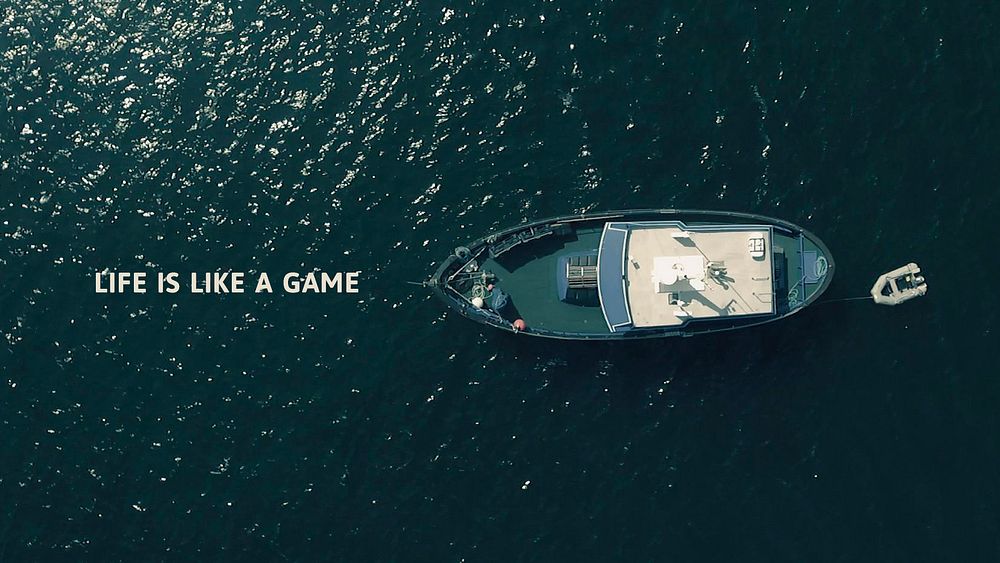 Ocean aesthetic banner template, life is like a game psd