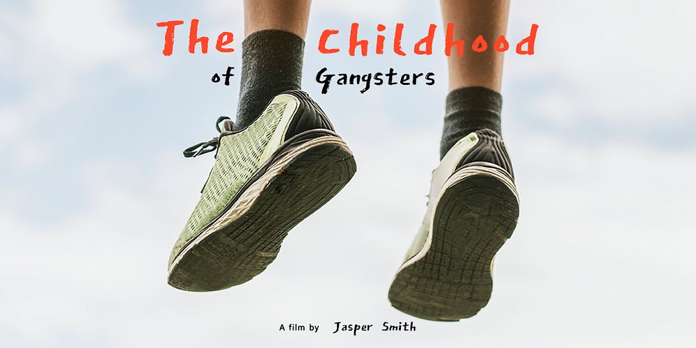 Childhood aesthetic Twitter post template, dangling feet with sneakers psd