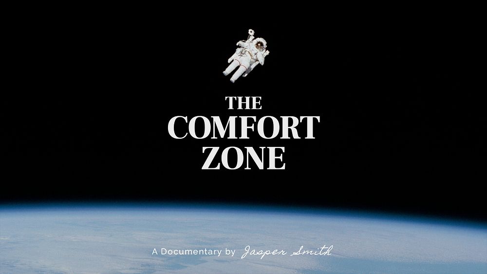 Outer space presentation editable template, astronaut, earth surface psd