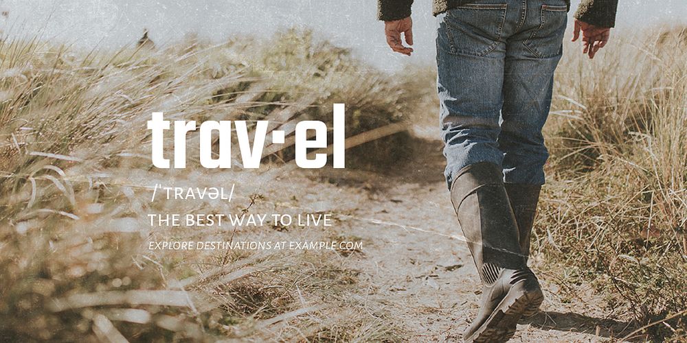 Solo travel  Twitter post template, editable design  psd
