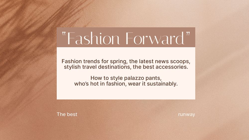 Fashion forward presentation editable template, shadow aesthetic psd