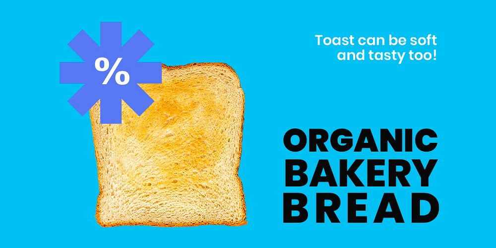 Toast breakfast Twitter post template, bakery advertisement psd
