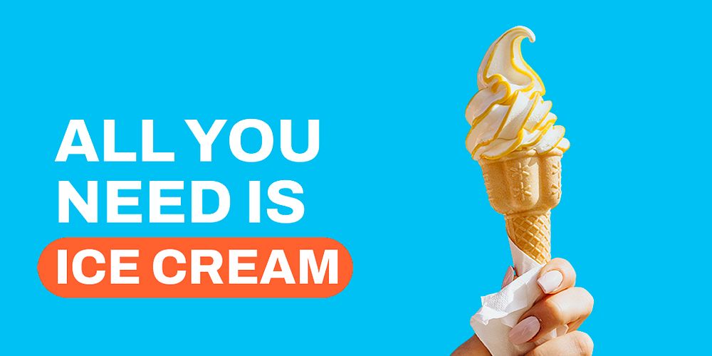Soft serve Twitter post template, food quote psd